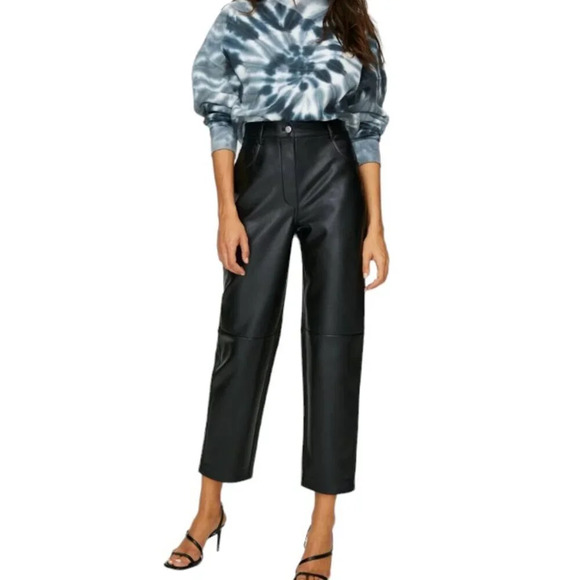 Aritzia Wilfred Free  Oracle Pant Size 6 Faux Leather Balloon Pants Black - Picture 4 of 9